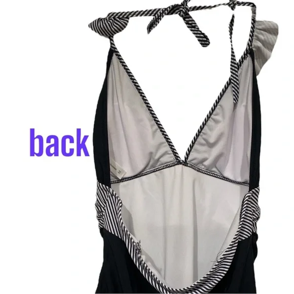 Medium Ruffled beachsissi brand black white converted to halter neck tie strap - Picture 4 of 7